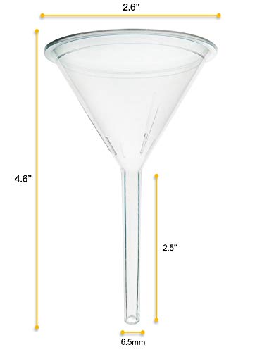 EISCO 10PK Filter Funnels, 2.6" - Polyethylene Plastic - Resistant to Acids & Alkalis - Great for