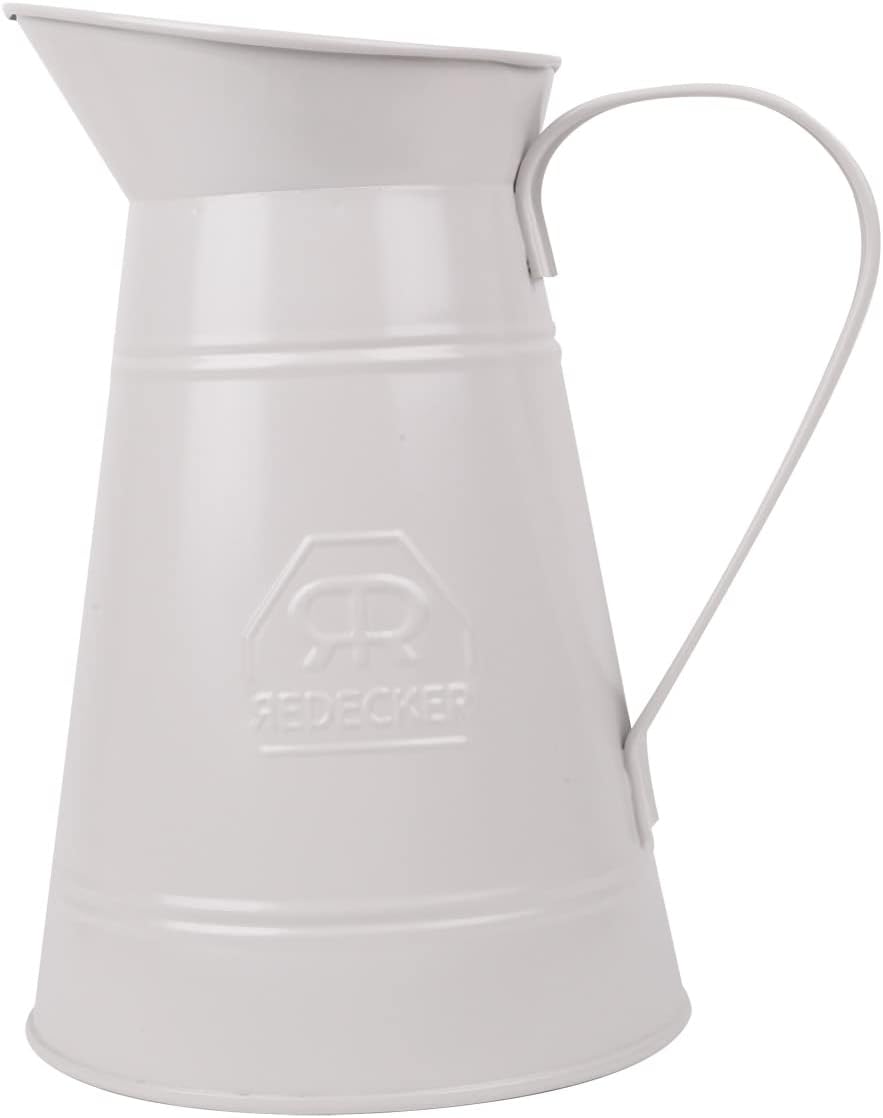 REDECKER White Coated Metal Toilet Brush Holder Only, Vintage Design with Handle and Spout, Made in