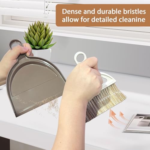 Small Mini Hand Broom and Dustpan - Mini and Hand Broom and Dustpan Set for Cat Litter, Kitchen
