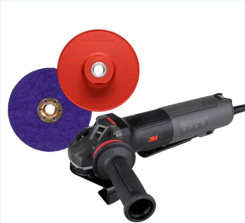 3M Electric Angle Grinder, 11129, VS, 4.5-5 in Paddle Switch, 13-Amp, 120V, for Cutting, Grinding
