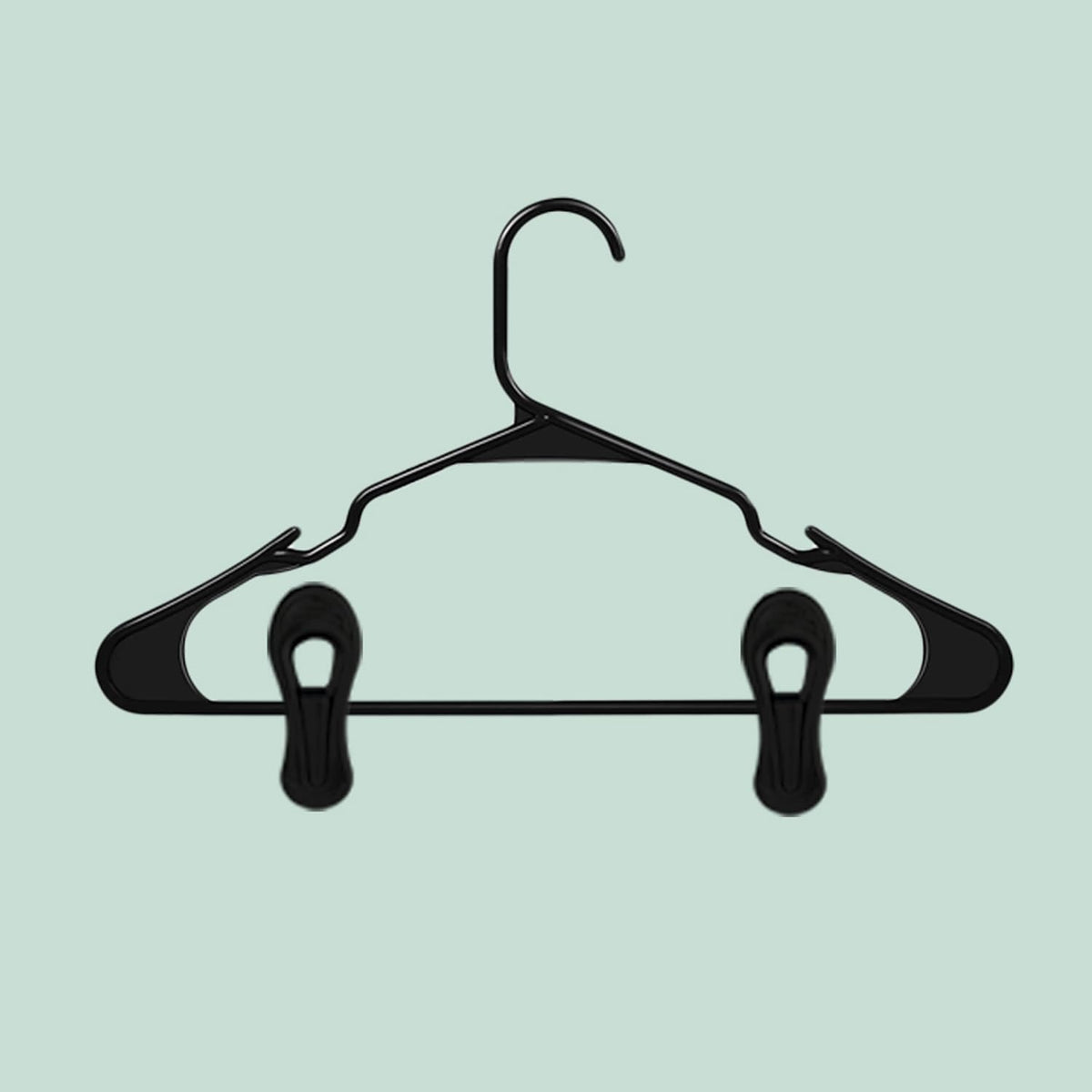 Black Hanger Clips 30 PCS, Plastic Hangers Clips Perfect for Plastic Velvet Hangers, Multi-Purpose