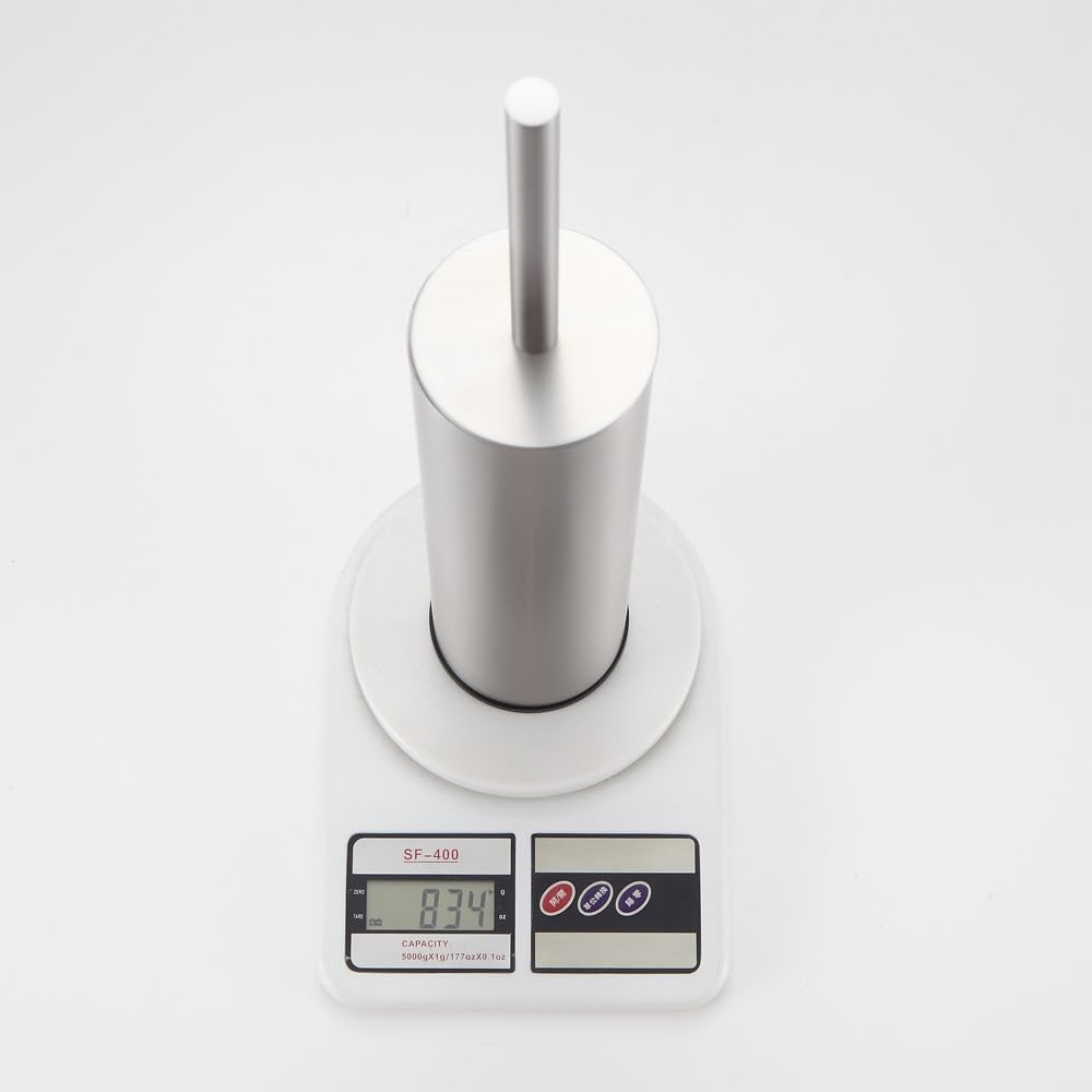 Toilet Brush and Holder Set Brushed Nickel Stainless Steel, 304 Heavy Duty Round Toilet Brush Set