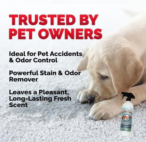 Unchained Pet Urine Stain & Odor Remover Spray – Oxygen-Based Enzyme Cleaner, Professional Strength