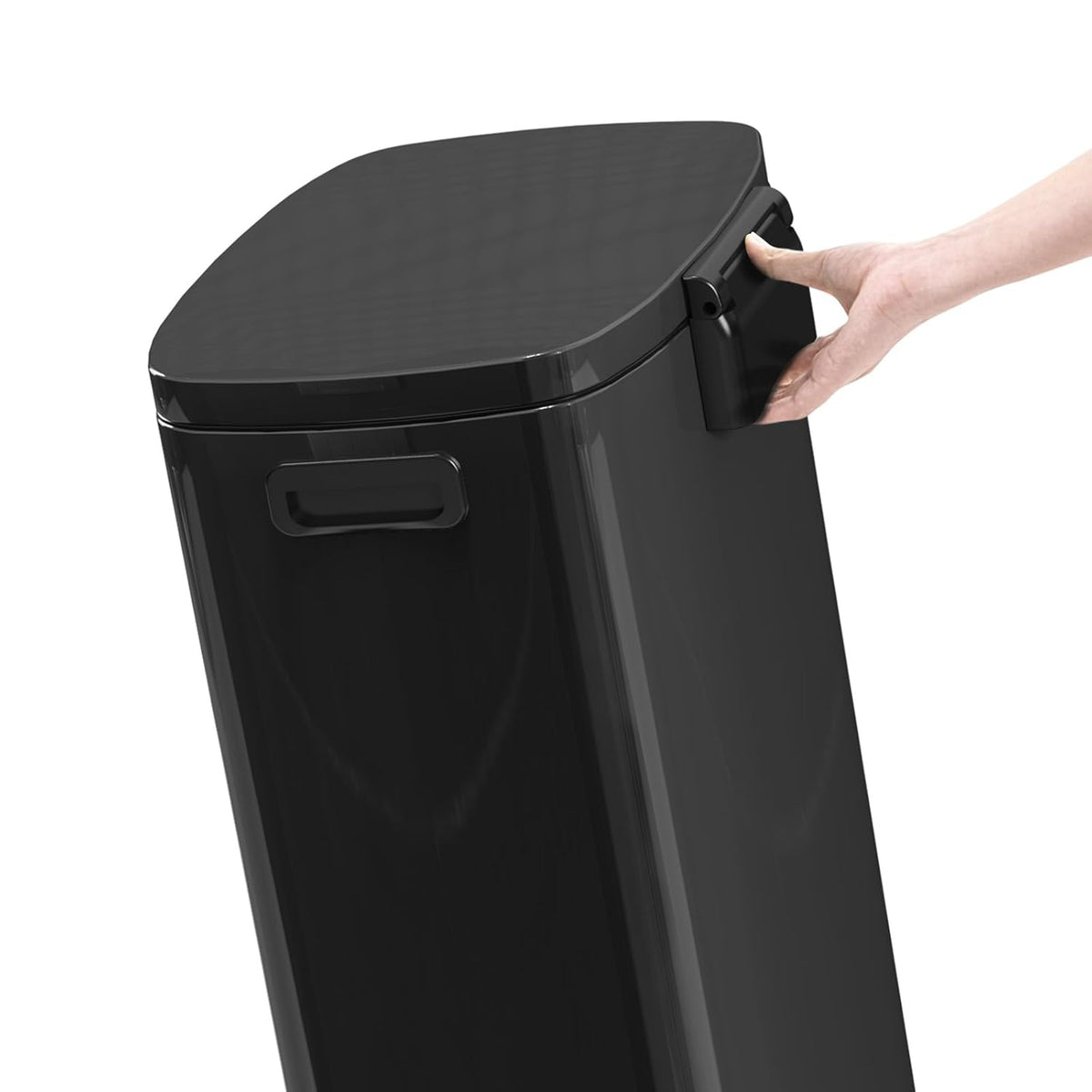 13 Gallon Trash Can with Lid, 50L Fingerprint Proof Stainless Steel Kitchen Trash Can with