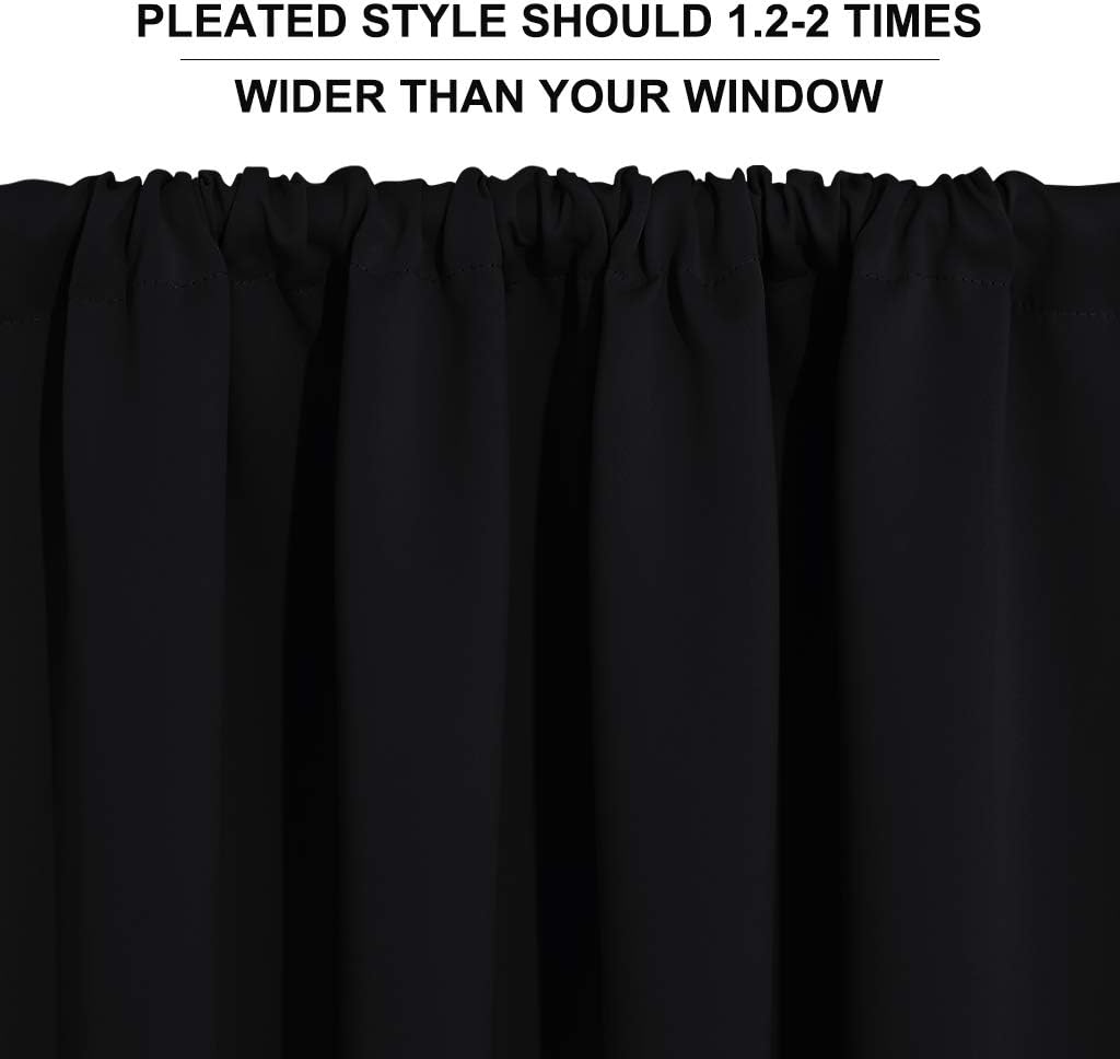 RYB HOME Blackout Curtains for Bedroom - Solid Light Block Blinds Privacy Noise Reduce Drapes for