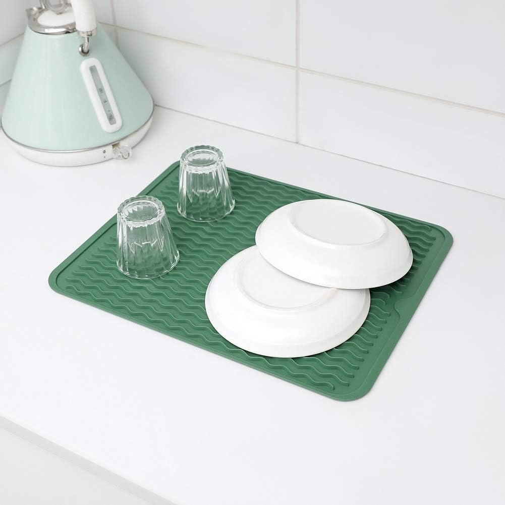 Silicone Dish Drying Mat for Multiple Usage,Easy clean,Eco-friendly,Heat-resistant Silicone Mat for