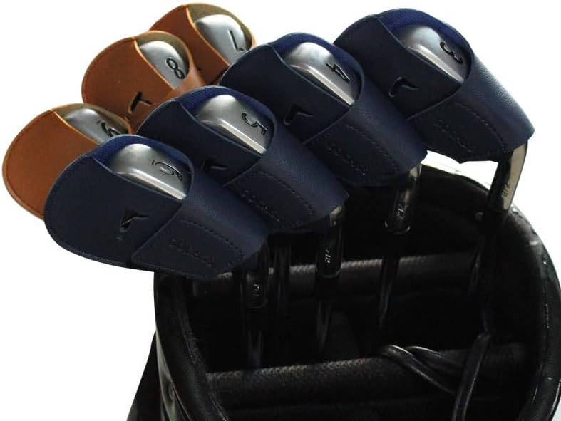 I Golf Iron Headcovers 10pcs PU Fit Both Right-Handed Clubs Golf Club Protector for Titleist