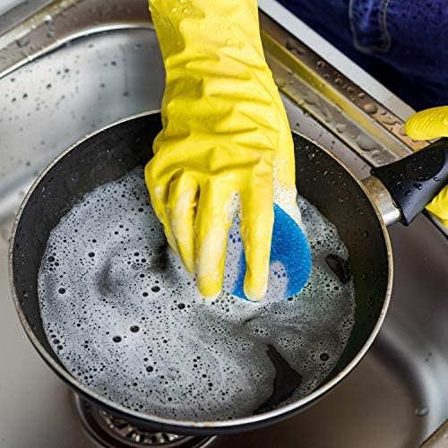 Blulu Plastic Dish Scrubbers for Dishes Pot Round Nylon Pad, Mesh Scouring Non Scratch Pads(Rainbow