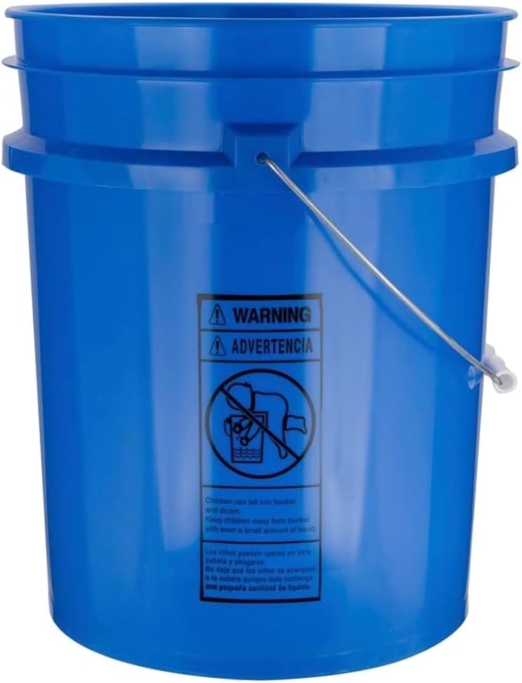 House Naturals 5 Gallon Premium HPDE Plastic Bucket - Made in USA Food Grade Storage Container, BPA