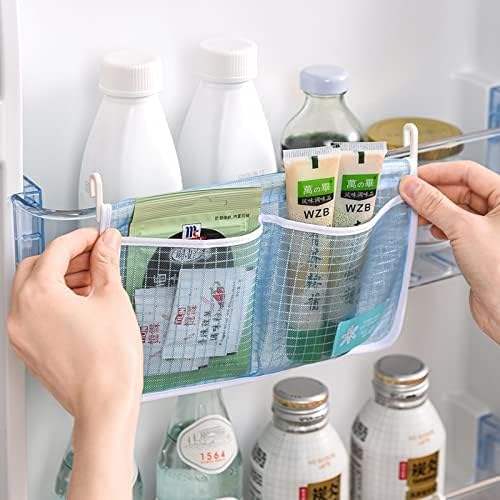 3PCS Refrigerator Door Organizer Set, Fridge Hanging Mesh Bag for Kitchen Storage Bag, Household