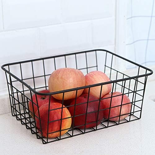 LeleCAT Wire Baskets with Handles Wire Storage Organizer Bin Baskets, Pantry, Closets, Bedrooms