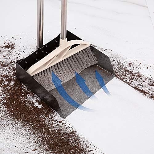 Yangbaga Dust Pans with Long Handle - 39” Heavy Duty Metal Upright Dustpan - Long Handled Stand Up