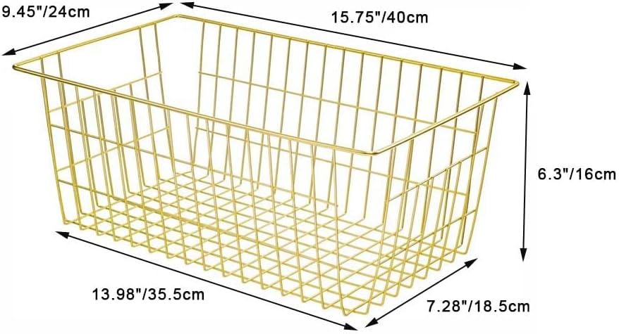 SANNO Wire Baskets Storage Baskets, Freezer Bakets Pantry Baskets Kitchen Organizing Basket Set