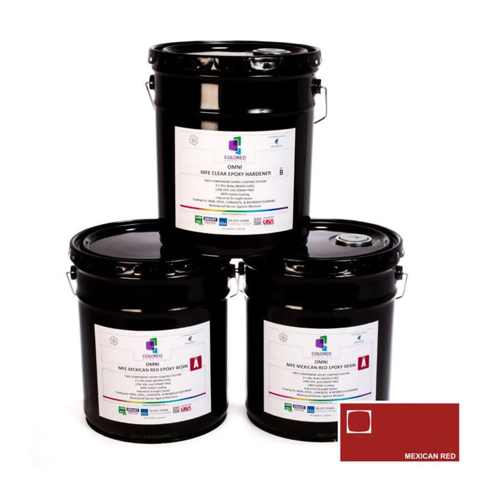 Colored Epoxies Mexican Red Epoxy Resin Coating Made with Beautiful and Vibrant Pigments, 100%