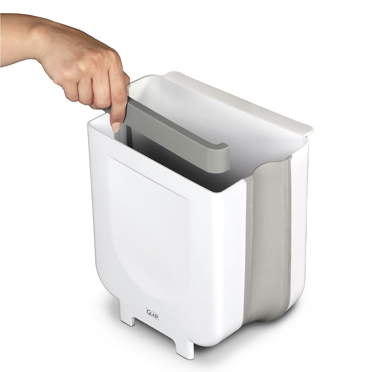 Glad Roomate Collapsible Waste Bin | Compact Travel Trash Can with Space-Saving Expandable Design |