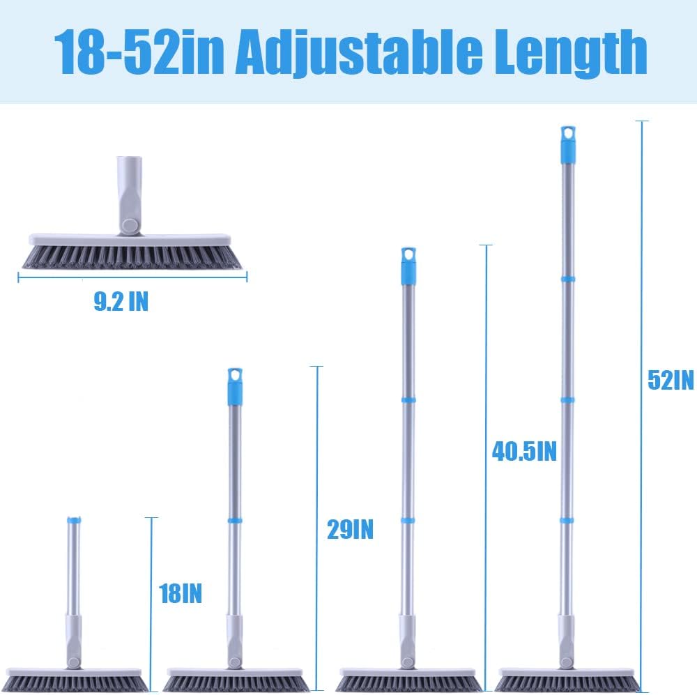 YONILL Grout Brush with Long Handle - Heavy Duty Grout Cleaner Brushes for Tile Floors, Swivel
