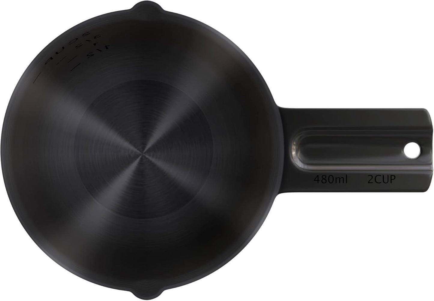 Color Up 2 Cup Measuring Cup, 480ml Black Stainless Steel Metal Measuring Scoop, Easy-Pour Spouts