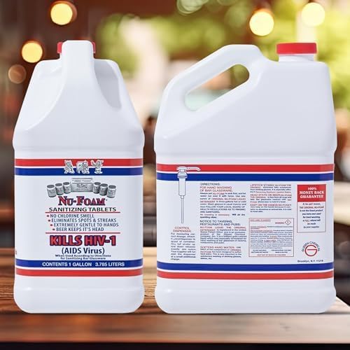 Nu-Foam Liquid Detergent for Bar Glassware – Original Streak-Free Solution - Hand Washing Bar