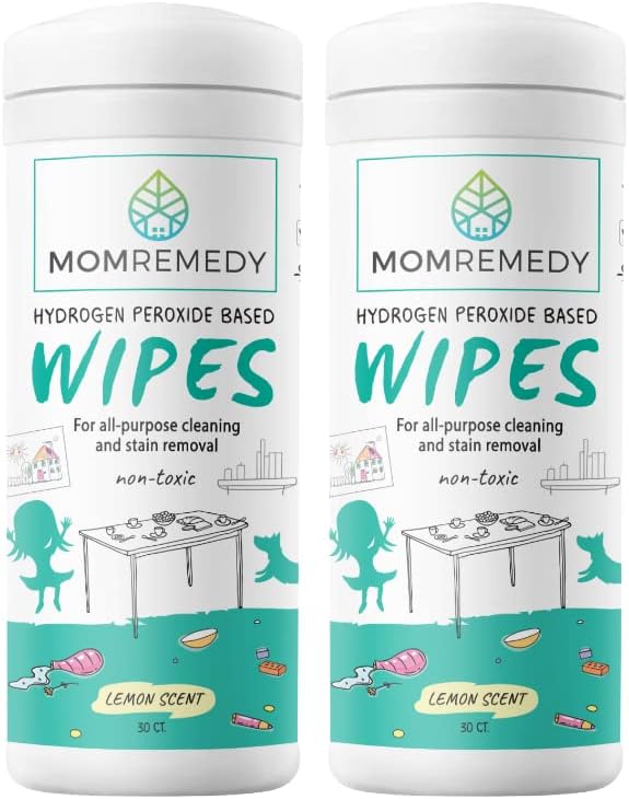MOMREMEDY Hydrogen Peroxide Cleaning Wipes | All Purpose Cleaner and Stain Remover | Multipurpose