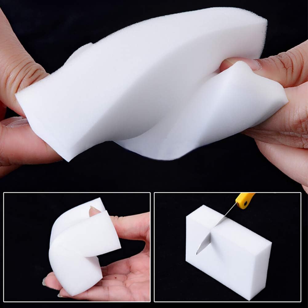 100 Pack Magic Sponge Eraser Extra Thick and Long Lasting Melamine Cleaning Sponges in Bulk - Multi