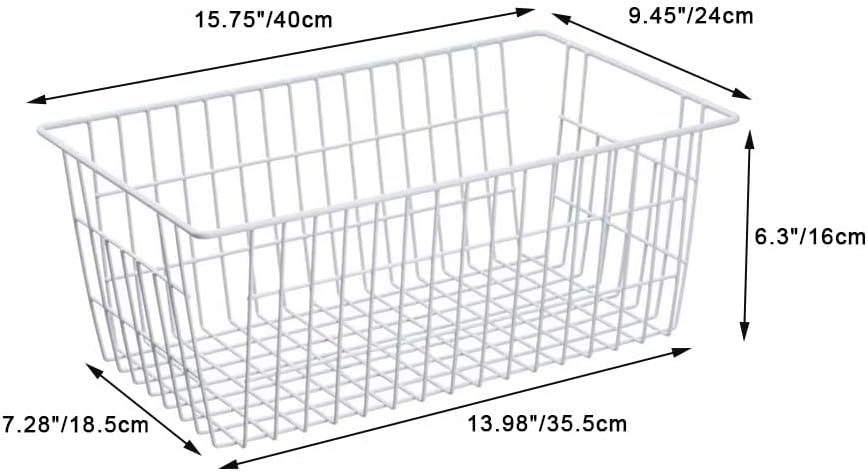 SANNO Freezer Baskets Wire Storage Baskets Closet Storage Baskets Bins Refrigerator Storage