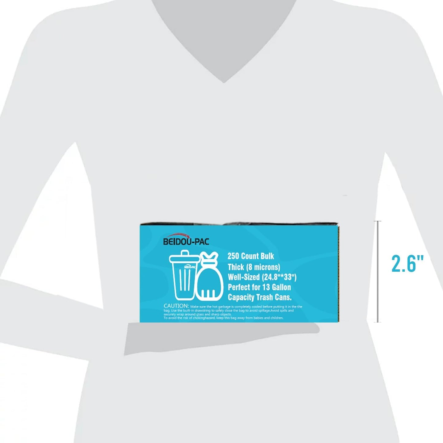 Trash Bags 13 Gallon, 250 Count Bulk, Clear Plastic Recycling Garbage Bags, Multi-purpose Tall