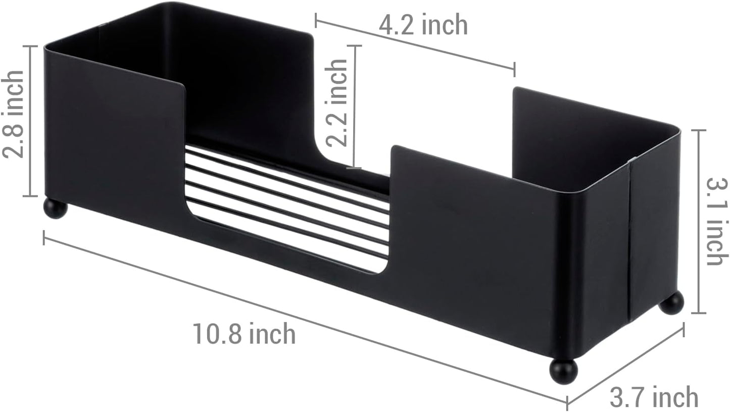 MyGift Modern Matte Black Metal Tabletop Commercial Folded Paper Towel Holder, Countertop