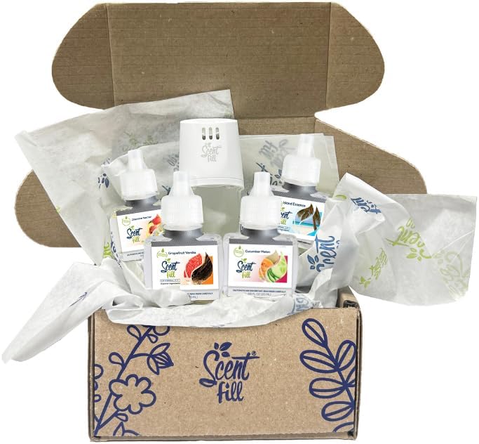 Summer Scent Fill Plug in Air Freshener Kit (Cucumber Melon, Grapefruit Vanilla, Island Essence