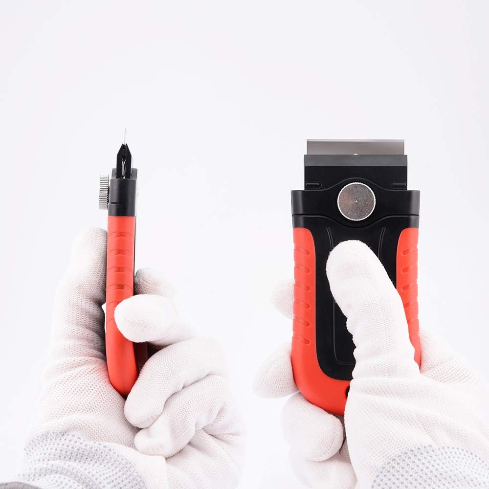 Gomake Razor Blade Scraper Tool with Blade Storage Container, Glass Cooktop Stove Scraper with