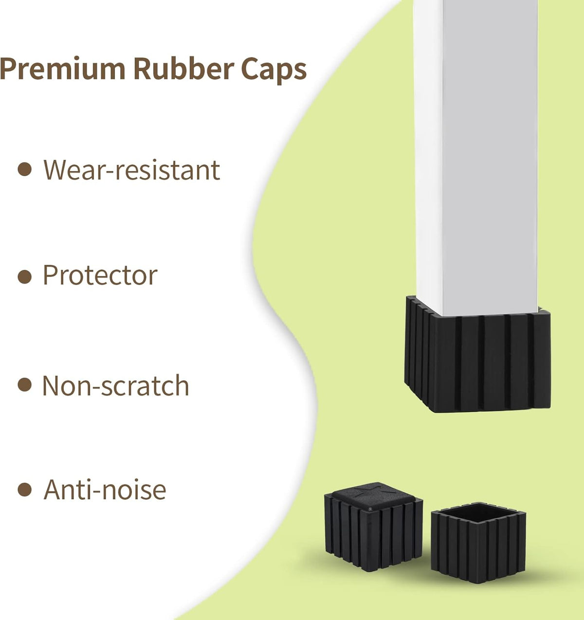 Flyshop Anti-Skid Non-Marking Synthetic Rubber Patio Chair Table Leg Caps Square Furniture Covers