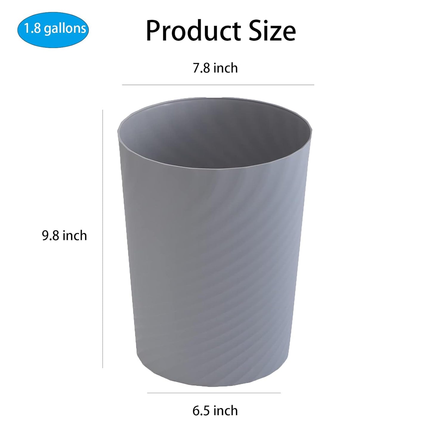 UUJOLY Plastic Small Trash Can Wastebasket, Garbage Container Basket for Bathrooms, Laundry Room