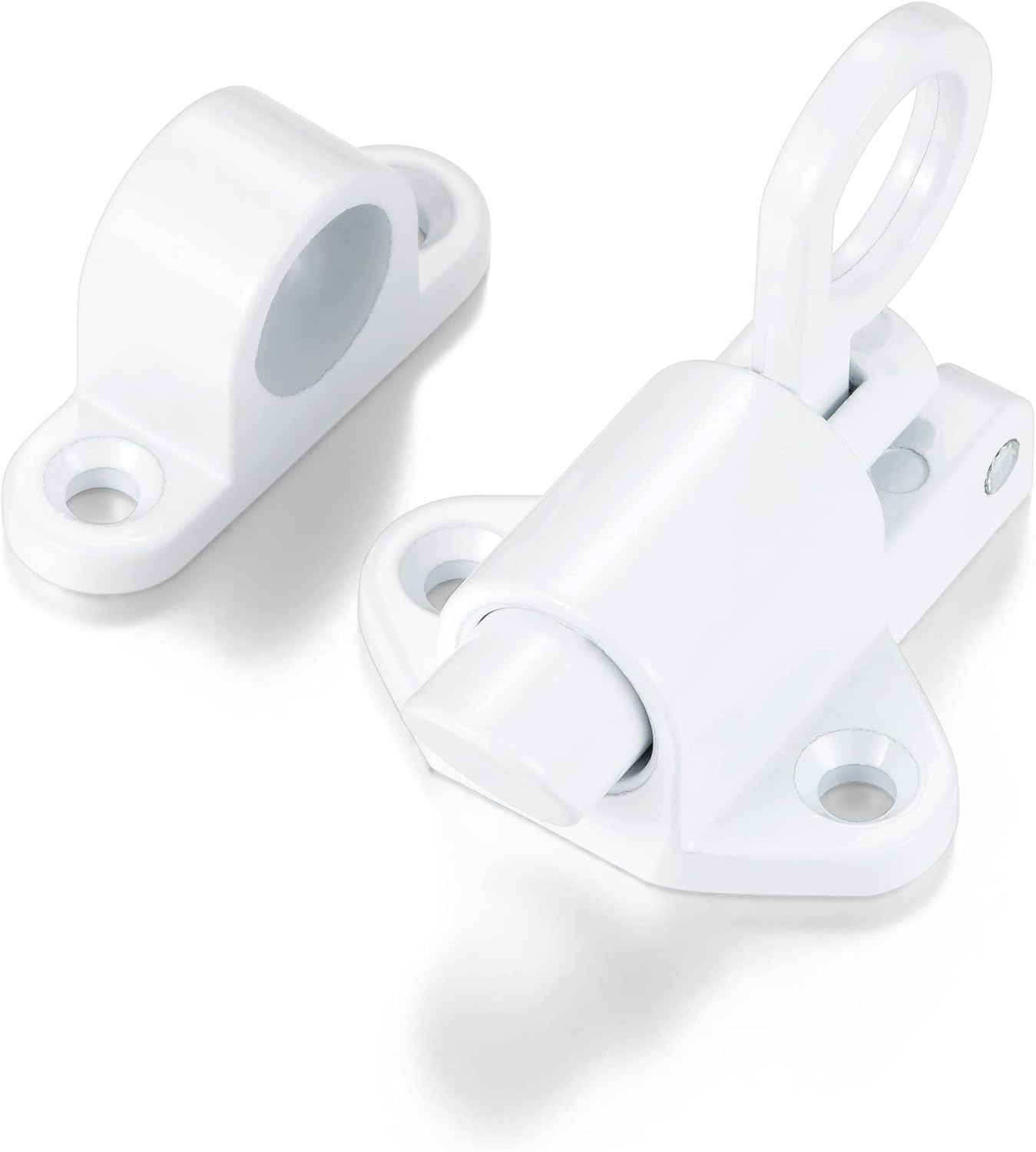 8 Packs Self-Closing Latches,White Spring Door Lock,Resilient Bolt Latch Aluminum Alloy Safety