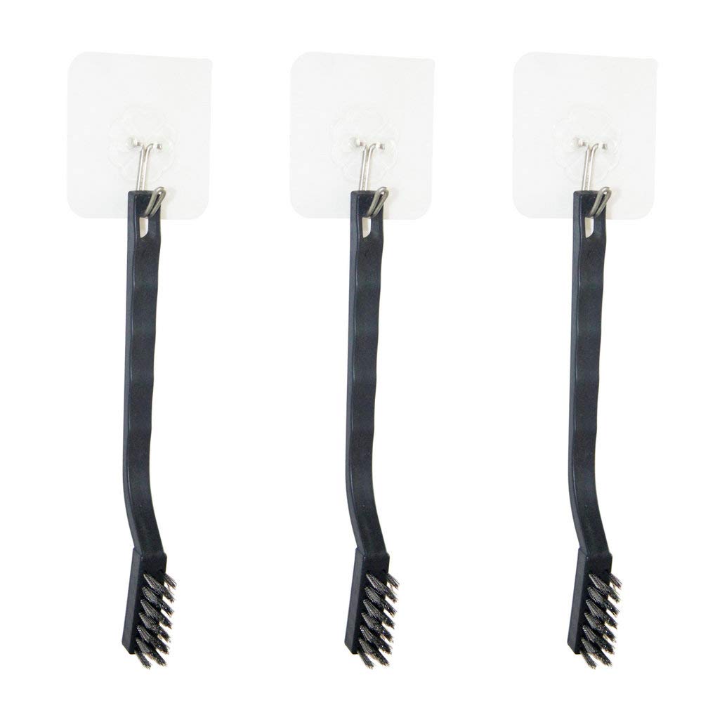 9PCS MINI Wire Brushes, Stainless Steel Brush Set, Curved Handle Scratch Toothbrush, Cleaning