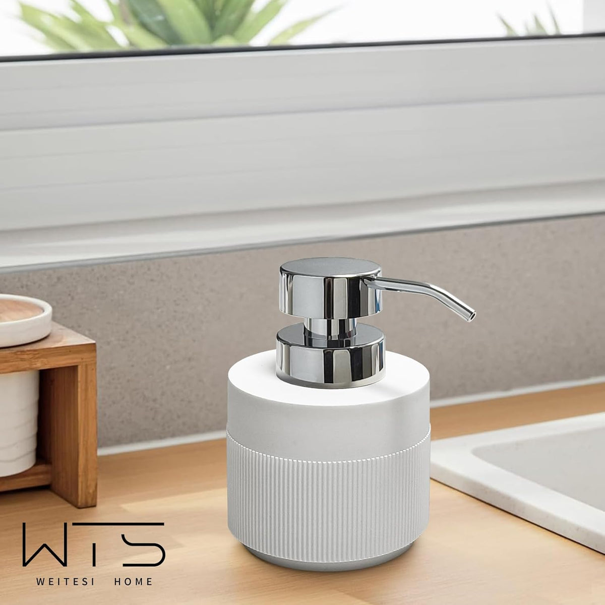 Resin Soap Dispenser for Bathroom, Hand Lotion Liquid Dispenser Easy-to-Press with Reusable Plastic