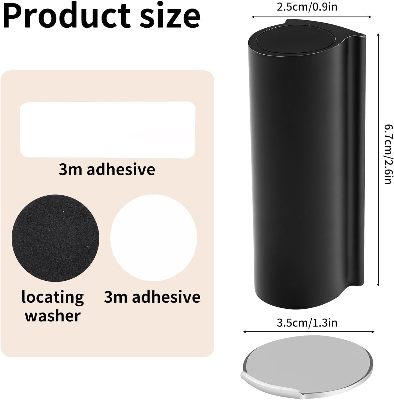 Magnetic Door Stoppers Black WYGWP Stainless Steel No Drilling Wedge Stops Heavy Duty Catch Holder