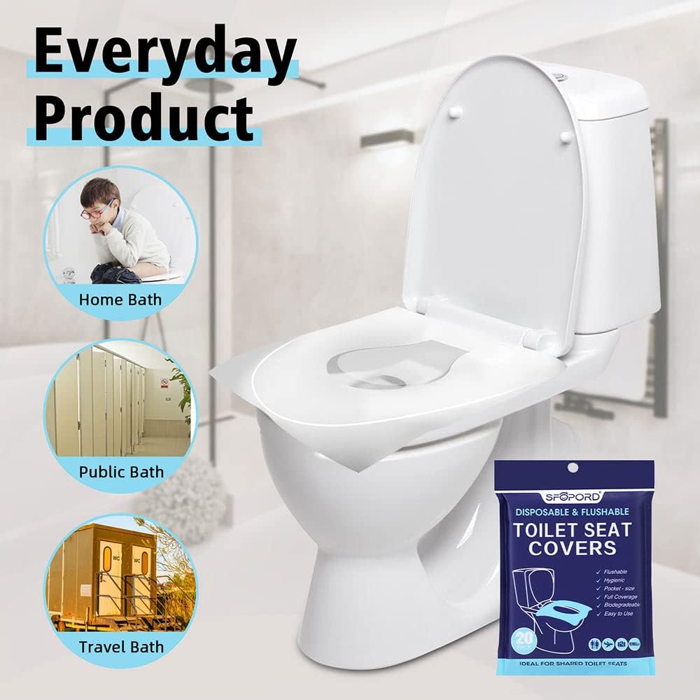 XL 100PCS Toilet Seat Covers Disposable - Flushable Paper Toilet Seat Cover is Travel Accessories