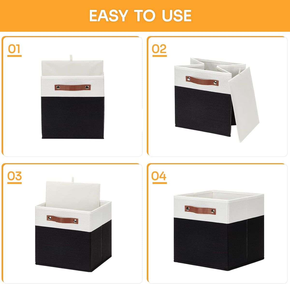 DULLEMELO Storage Cubes 11 inch,Cube Storage Bins with Handles for Organizing,Fabric Storage