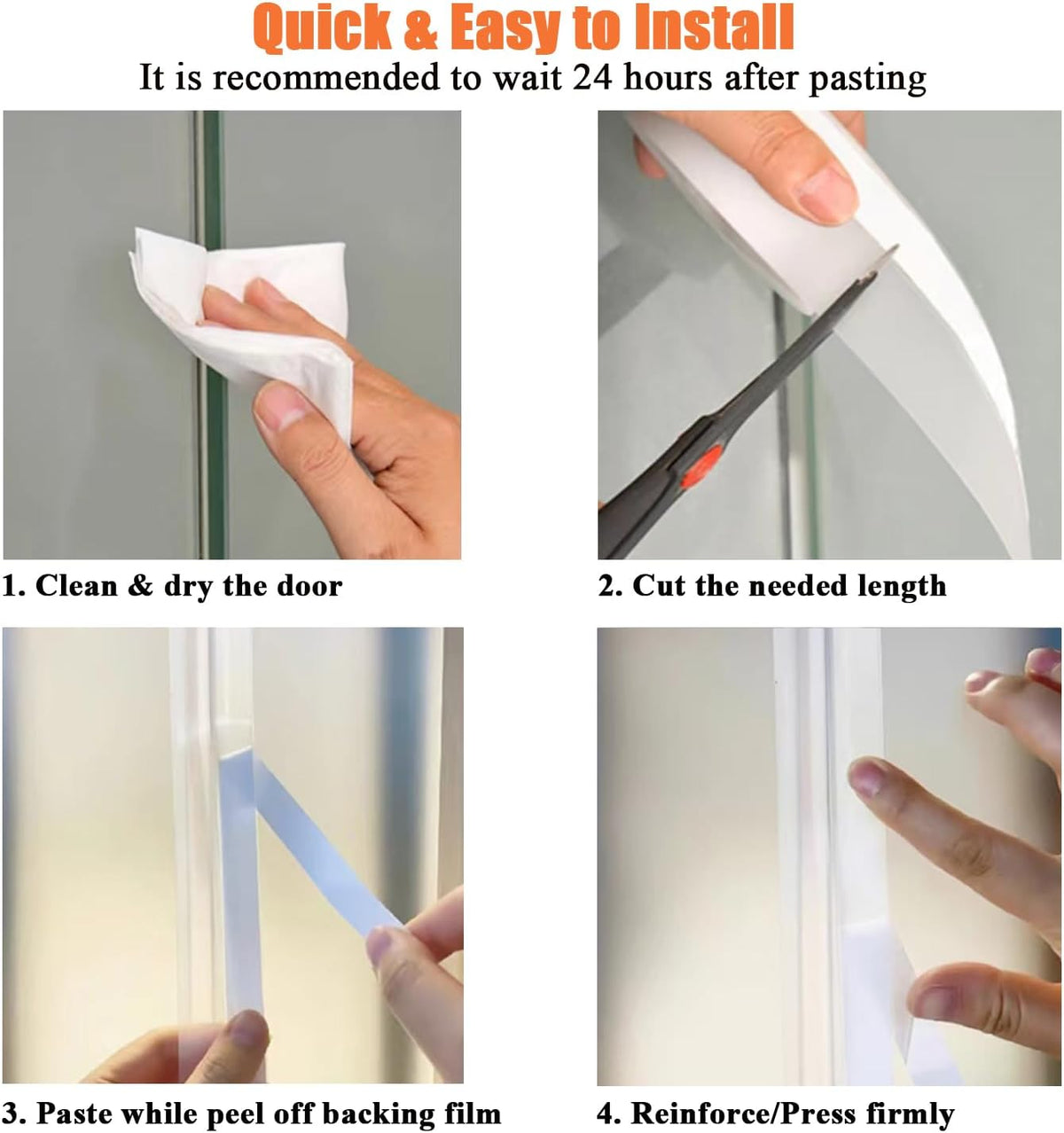Upgraded 49.2FT Silicone Weather Stripping Door Seal, No Residue Glass Shower Door Seal Strip Under