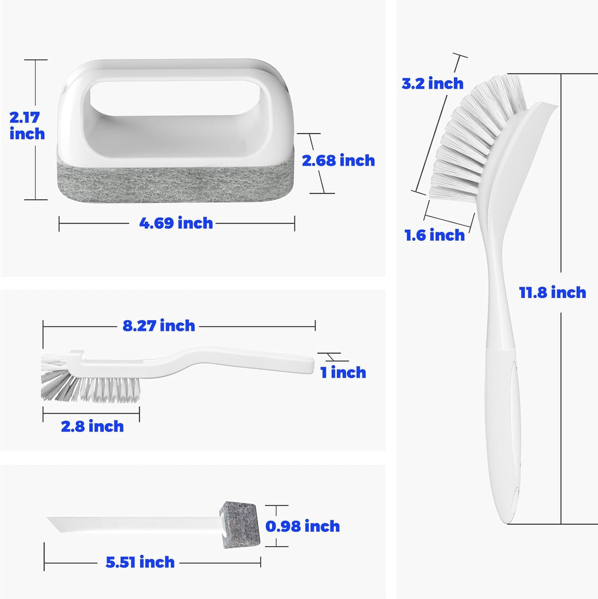 Holikme Cleaning Brush Set, Scouring Pad for Cleaning, Groove Gap Brushes for Pot, Pan, Kitchen
