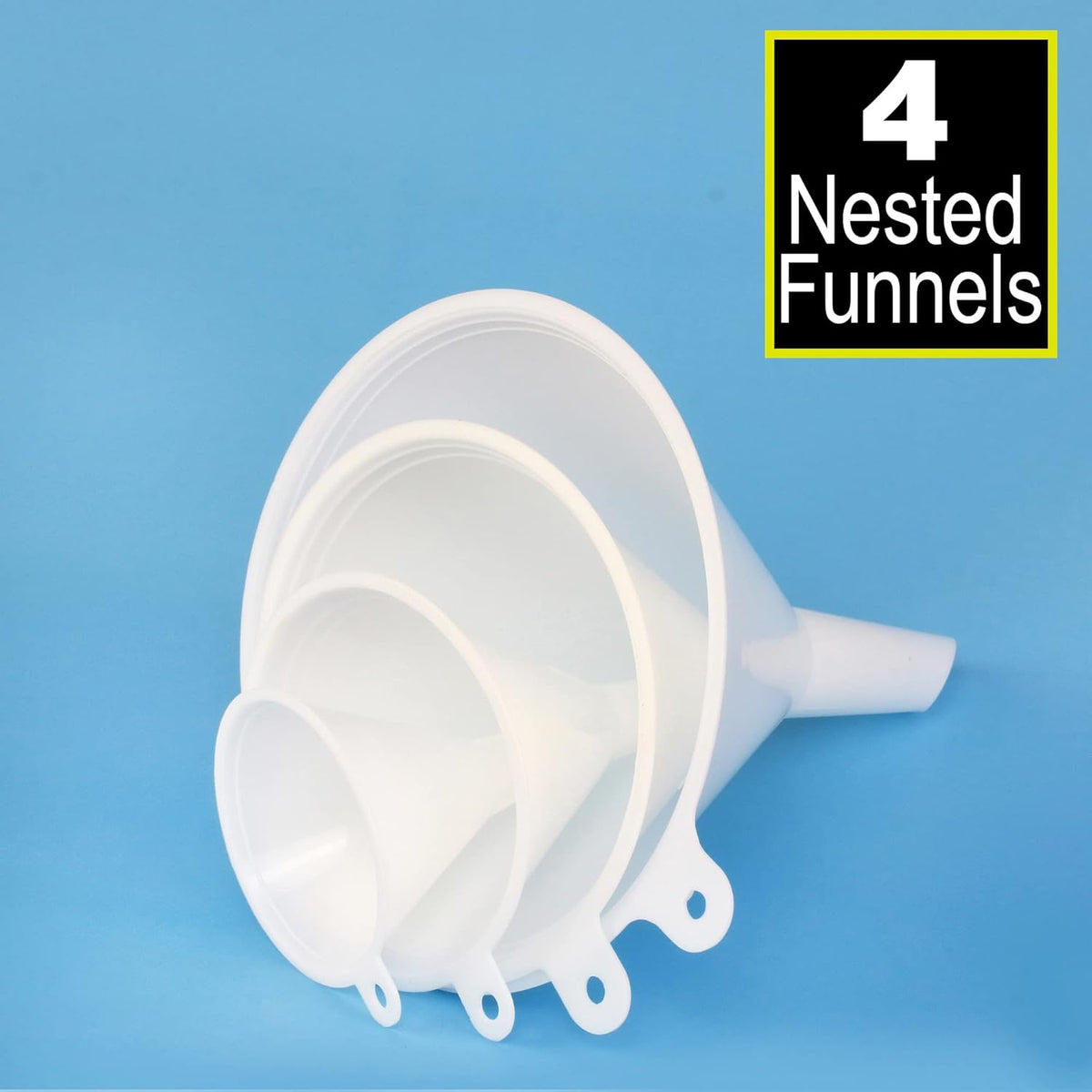 Plastic Funnel for Automotive Use - Kitchen Funnels for Filling Bottles, Jars, Containers or Lab