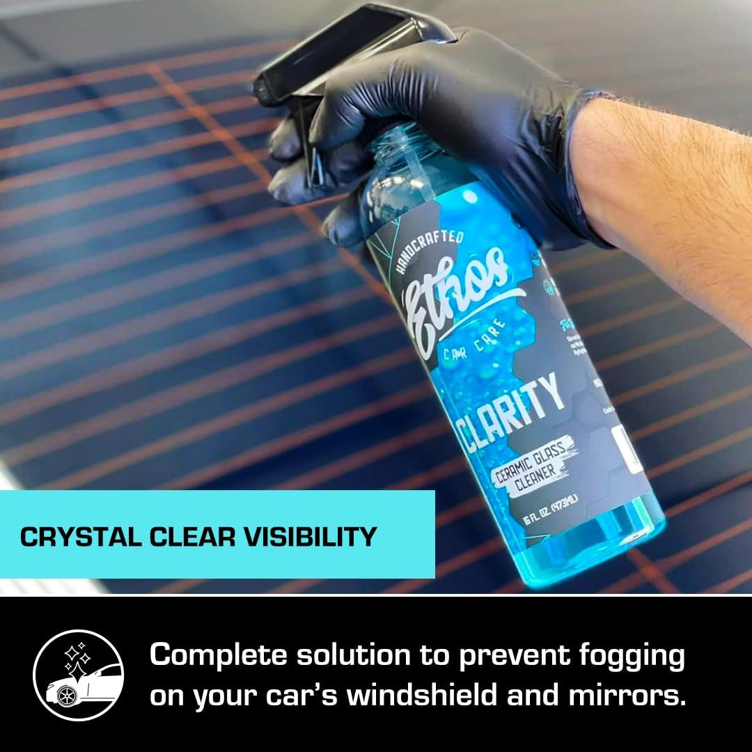 Ethos Clarity V2 - Ceramic Glass Cleaner and Water Repellent - Streak-Free Window Cleaner with
