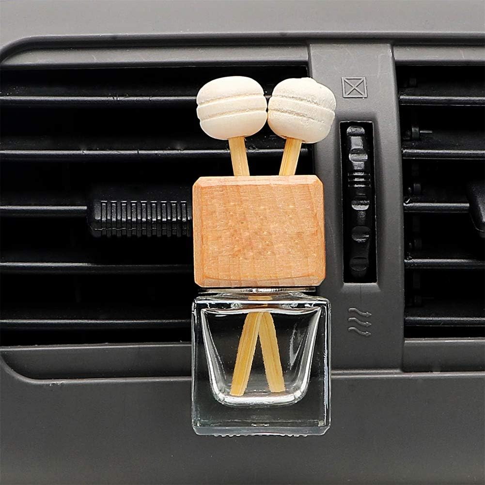 10 Pack,8ml Clear Glass Car Air Freshener Perfume Clip Diffuser,Empty Essential Oil Perfume Vials