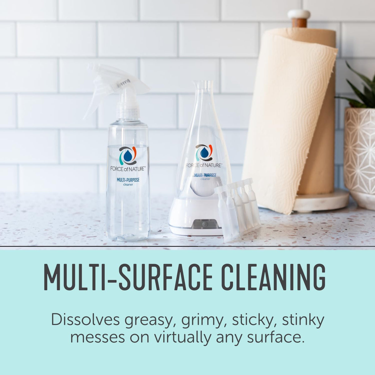 Force of Nature Multi-Purpose Cleaner, Disinfectant & Deodorizer Year Supply Bundle - Reusable
