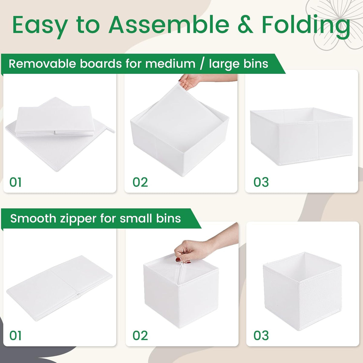 Criusia 16 Pack Underwear Drawer Organizer, Drawer Organizer Clothes, Foldable Cloth Storage Box
