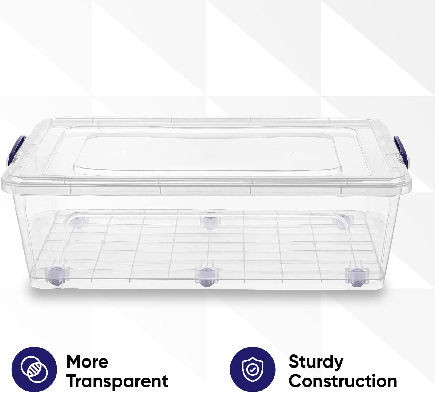 Superio Storage Bins with Lids, Clear Plastic Containers for Organizing, Stackable Totes, BPA Free