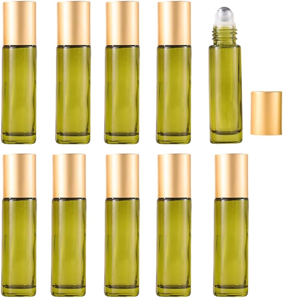10 Pack Glass Essential Oil Roller Bottle,10ml Pink GlassRoller Bottles with Stainless Steel Roller