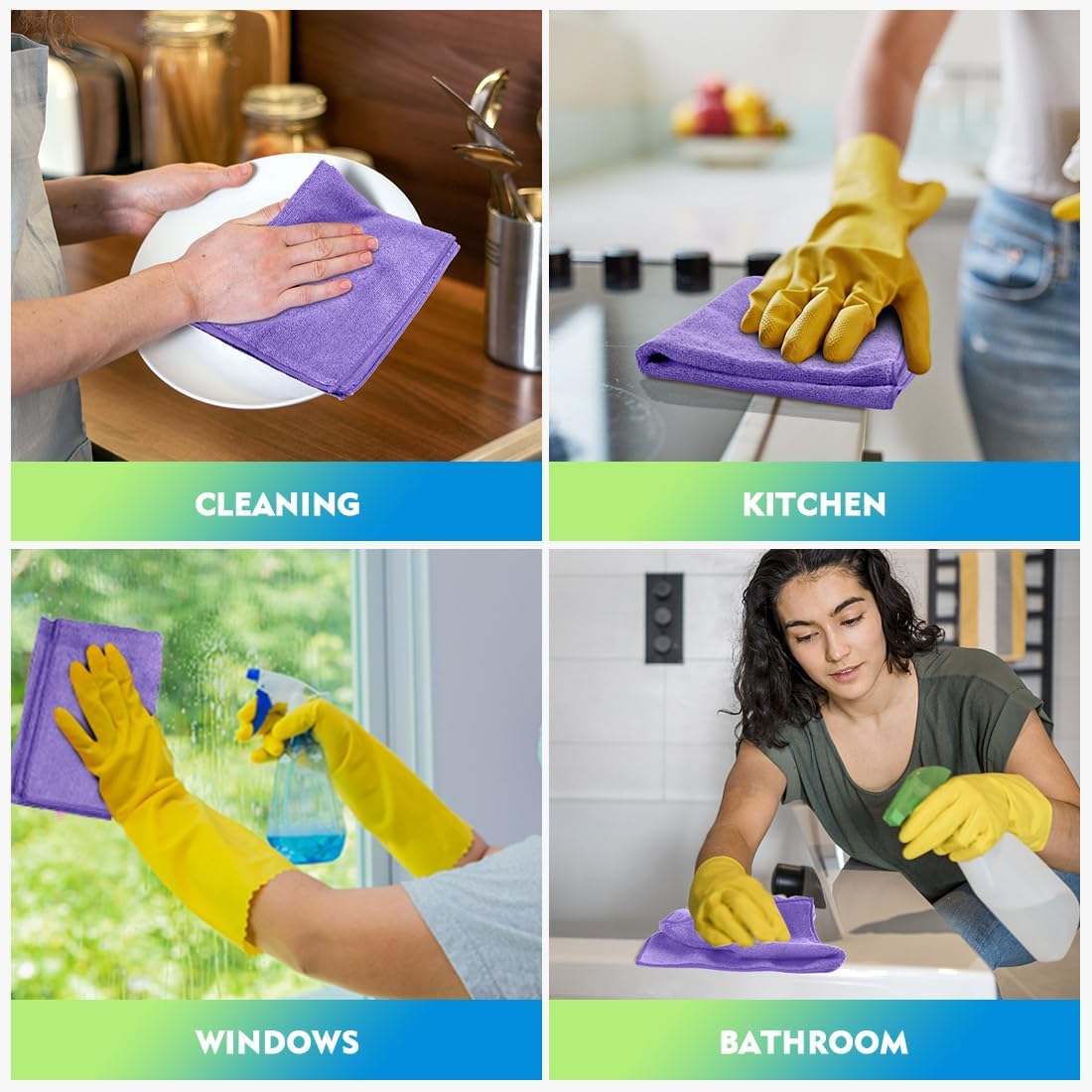 HOMEXCEL Microfiber Cleaning Cloth 12 Pack 12.5 x 12.5 Inch Microfiber Towels for Cars Ultra