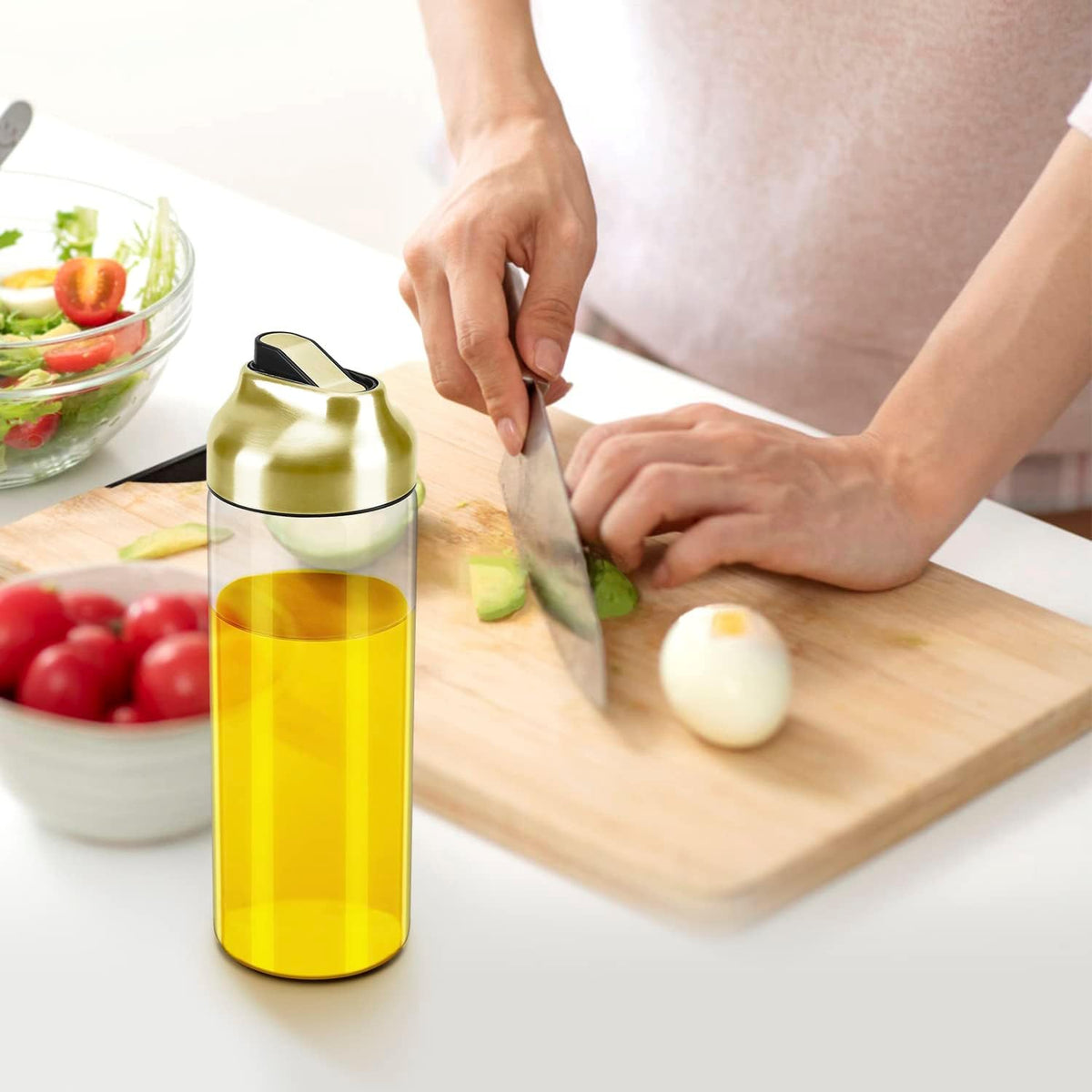 Aelga Gold Oil Dispenser - Gold Kitchen Accessories-Oil Dispenser Bottle for Kitchen with Stainless
