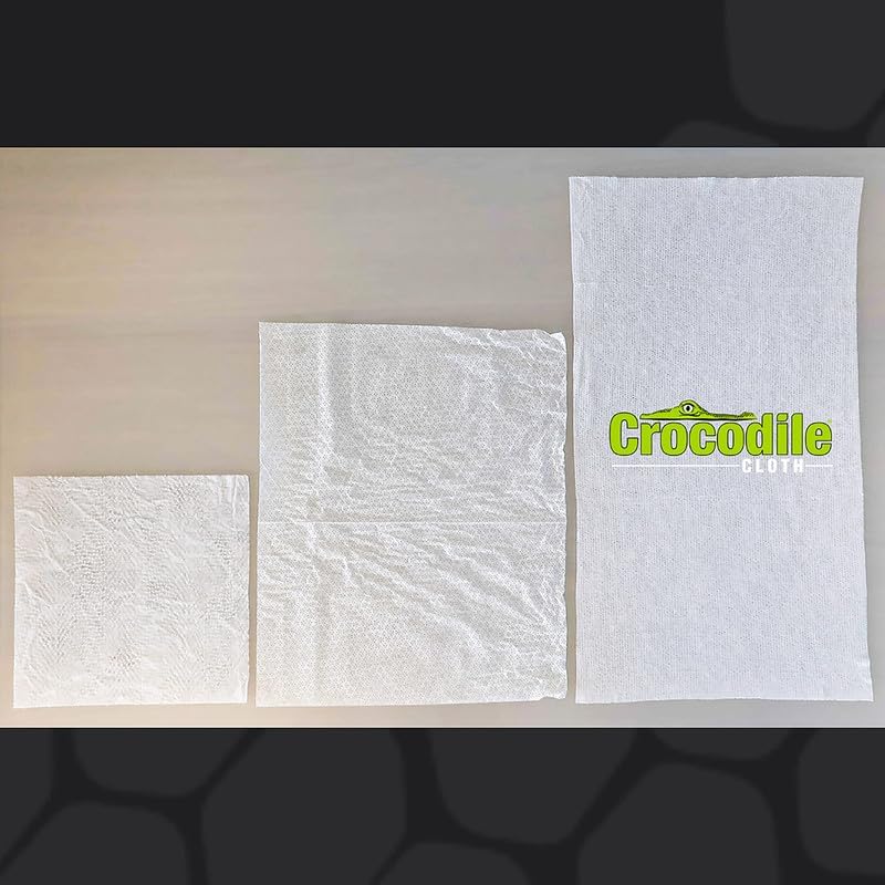 Crocodile Cloth All-Purpose Cleaning Wipes – 80 Count, 15"x10" Extra Large Plant-Based Disposable