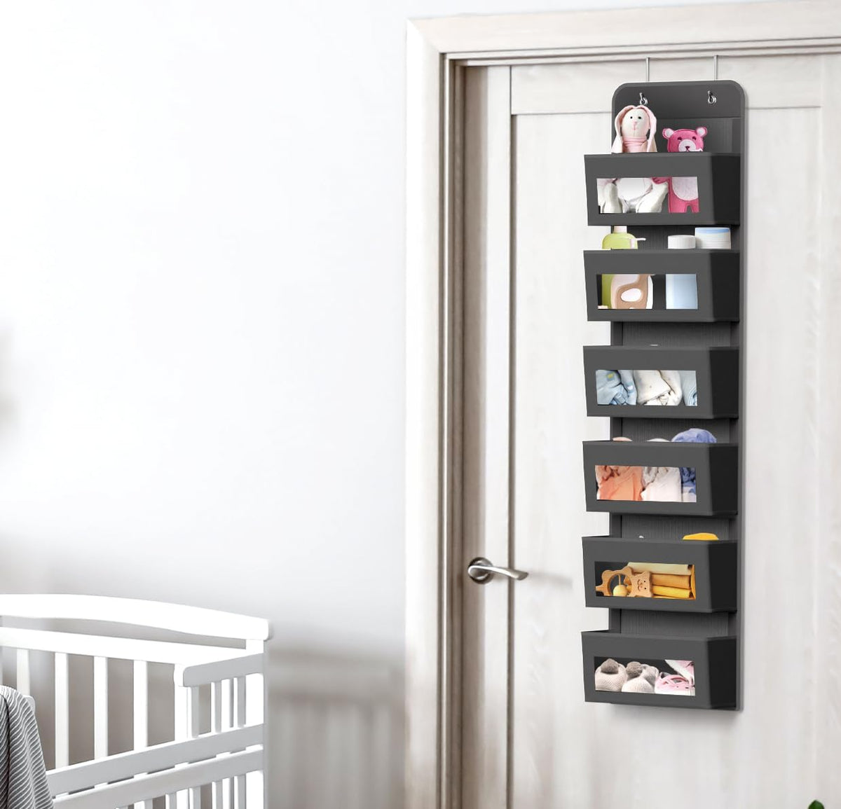 Simple Houseware 6 Clear Window Pocket Over Closet Door Storage Hanging Organizer for Bedroom